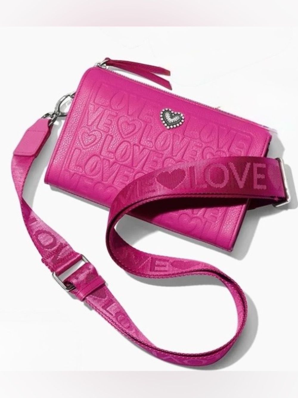 Brighton Fashionista Deeply In Love Medium Pouch bubble gum pink. STYLE E5533B